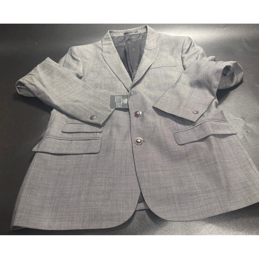 The Kooples Men's Grey Textured Wool Blend Blazer Suit Jacket Size FR 50/US 40